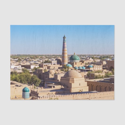 Berühmtes Khiva - Usbekistan Seidenpapier (Vorderseite)