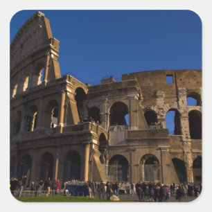 Berühmtes Kolosseum in Rom Italien Wahrzeichen Quadratischer Aufkleber