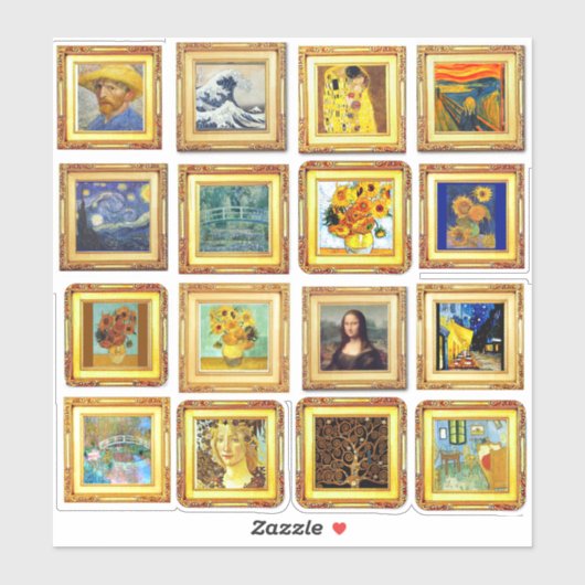 Berühmtes Kunstwerk Aufkleber (Blatt)