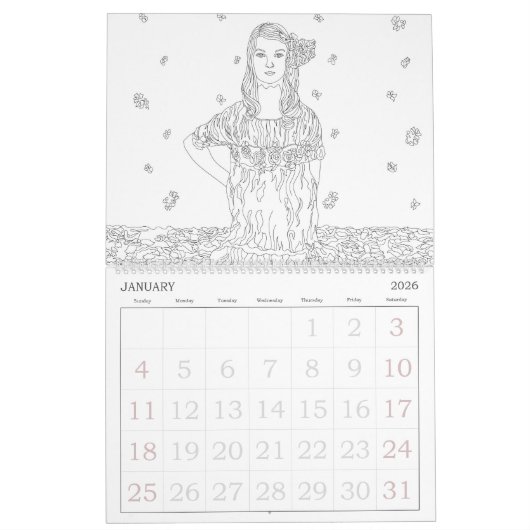 Berühmtes Kunstwerk Erwachsenenfarben Kalender (Jan 2026)
