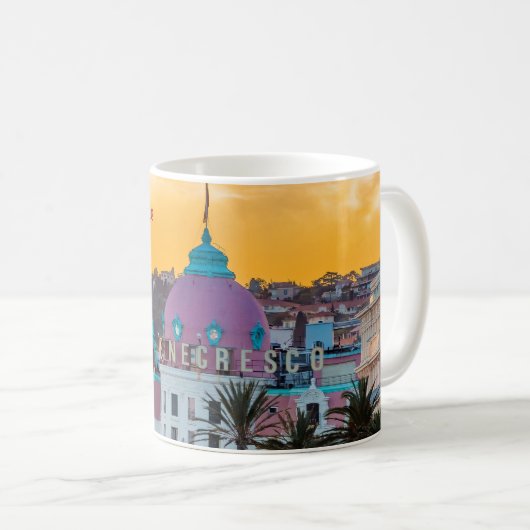 Berühmtes Luxushotel Hotel Negresco in Nizza Frank Kaffeetasse (VorderseiteRechts)