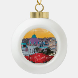 Berühmtes Luxushotel Hotel Negresco in Nizza Frank Keramik Kugel-Ornament