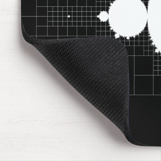 Berühmtes Mandelbrot Fraktal Set White Mousepad (Ecke)