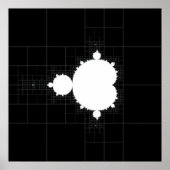 Berühmtes Mandelbrot-Set auf schwarzem Poster (Vorne)