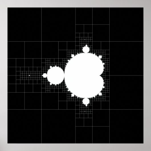 Berühmtes Mandelbrot-Set auf schwarzem Poster (Vorne)