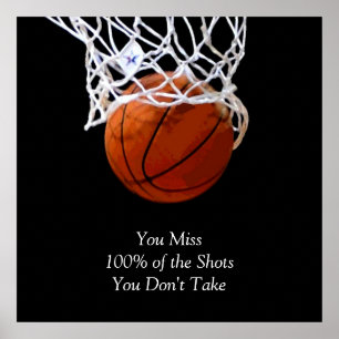 Berühmtes Motivationszitat Basketball Poster