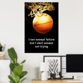 Berühmtes Motivierend Zitat Basketball Print Poster (Heimbüro)