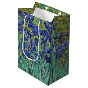 Berühmtes Ölbild Blaue Schwertlilien von Van Gogh Mittlere Geschenktüte