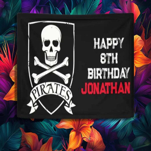 Berühmtes Pirate Skull Party Banner