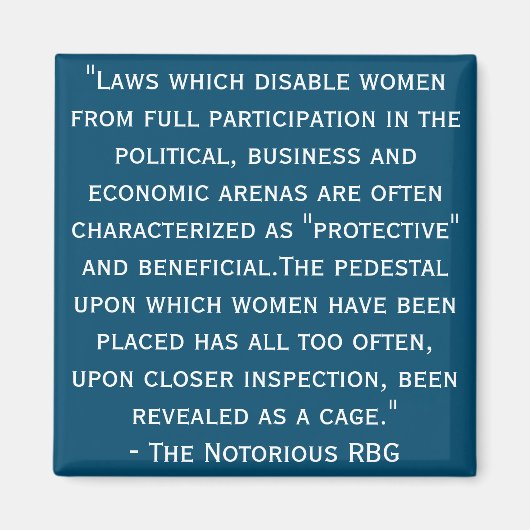 Berühmtes RBG Quote Magnet (Vorne)