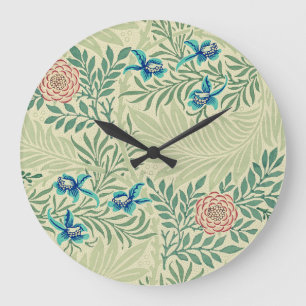 Berühmtes Rittersporn-Muster von William Morris Große Wanduhr