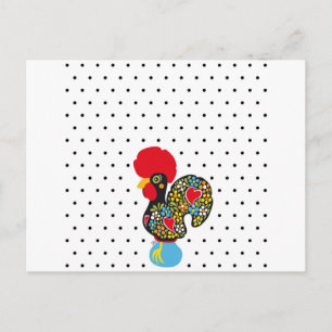 Berühmtes Rooster von Barcelos Nr. 06 - Polka Dots Postkarte