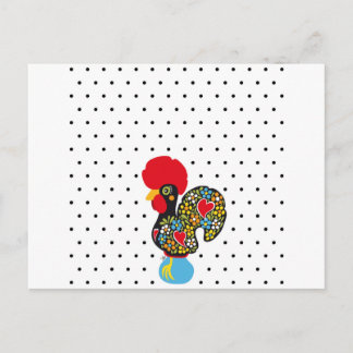 Berühmtes Rooster von Barcelos Nr. 06 - Polka Dots Postkarte