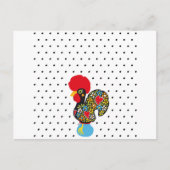 Berühmtes Rooster von Barcelos Nr. 06 - Polka Dots Postkarte (Vorderseite)