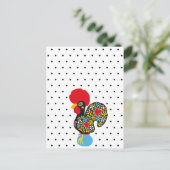 Berühmtes Rooster von Barcelos Nr. 06 - Polka Dots Postkarte (Stehend Vorderseite)