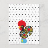 Berühmtes Rooster von Barcelos Nr. 06 - Polka Dots Postkarte (Vorderseite)