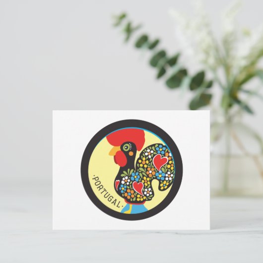 Berühmtes Rooster von Barcelos Nr. 06 Postkarte (Stehend Vorderseite)