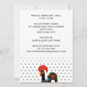 Berühmtes Rooster von Barcelos Nr. 09 - Polka Dots Einladung (Rückseite)