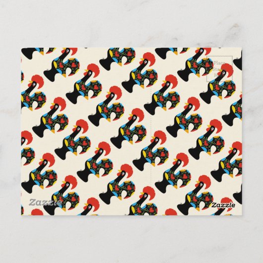 Berühmtes Rooster von Barcelos Nr. 09 Postkarte (Rückseite)