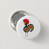 Berühmtes Rooster von Barcelos Portugal Nr.07 Button (Vorne & Hinten)