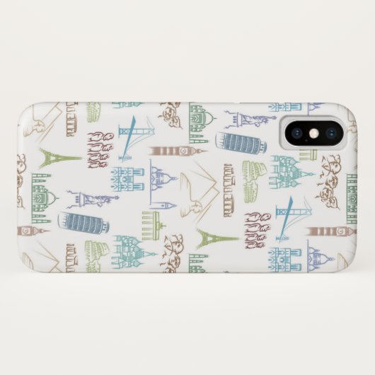 Berühmtes Sehenswürdigkeit-Muster Case-Mate iPhone Hülle (Rückseite (Horizontal))