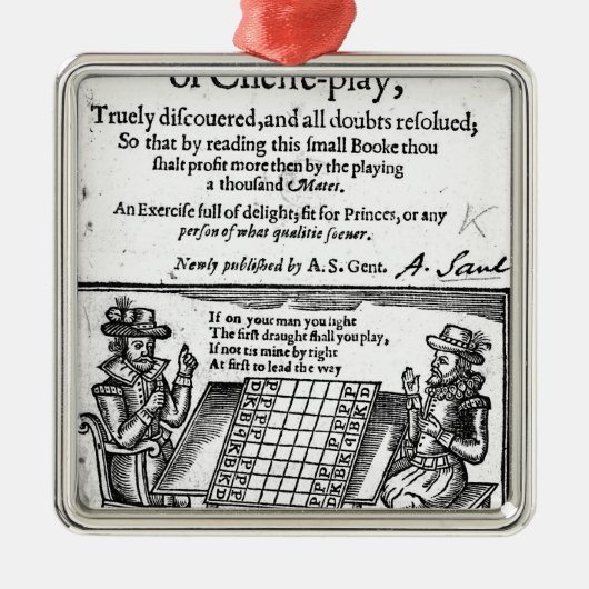 Berühmtes Spiel von Schach, 1614 Silbernes Ornament (Vorne)