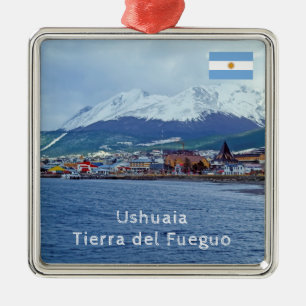 Berühmtes Ushuaia - Tierra del Fuego, Argentinien Ornament Aus Metall