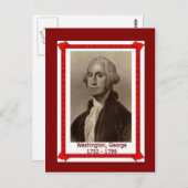 Berühmtes Volk, George Washington 1732 - 1739 Postkarte (Vorne/Hinten)
