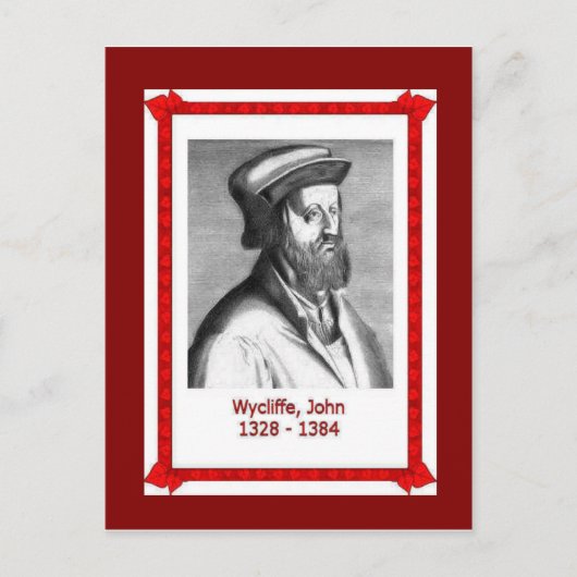 Berühmtes Volk, John Wycliffe, 1328-1384 Postkarte (Vorderseite)