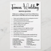 Berühmtes Wedding Movie Quotes Game (Vorderseite)