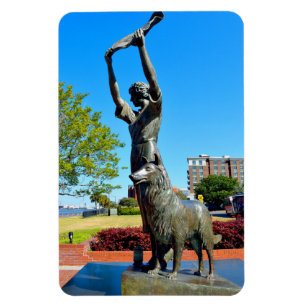 berühmtes winkendes Mädchen in Savannah, Georgia M Magnet
