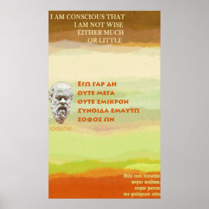 Berühmtes Zitat SOCRATES - ich bin nicht klug Poster
