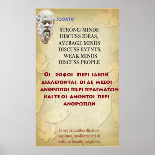 Berühmtes Zitat SOCRATES - starker Verstand Poster