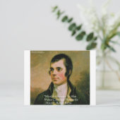 Berühmtes Zitat von Robert Burns Postkarte (Stehend Vorderseite)