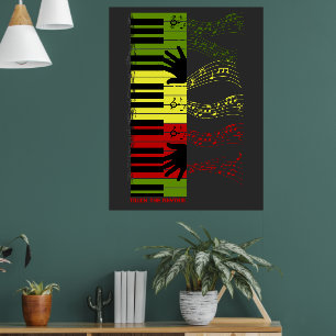 Berühre den Rhythmus – Farbige Klaviertasten Musik Poster