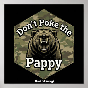Berühre nicht den Papa Lustiger Robuster Grizzlybä Poster
