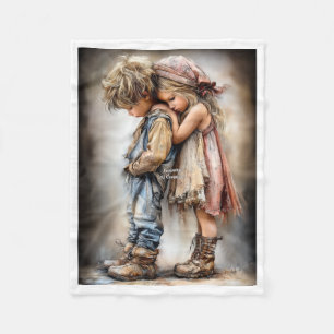 Berührende Kinder Freundschafts-Fleece-Decke Fleecedecke