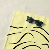 Berührende Schwarze Linie Stilisierte Frauen Visue Strandtuch (Beispiel)