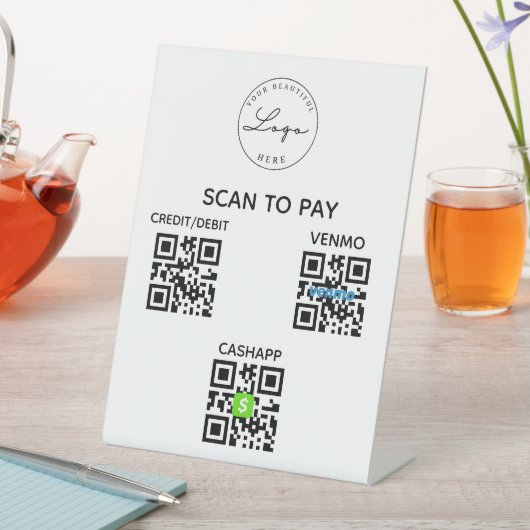 berührungslose QR-Code-Prüfung zum Pay-Pay-Pal-Zei Sockelschild (In Situ)