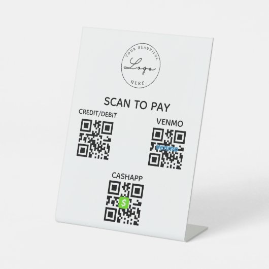 berührungslose QR-Code-Prüfung zum Pay-Pay-Pal-Zei Sockelschild (Vorderseite)