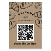 berührungslose QR Code ScanToOreder Menü-Bäckerei- Tischnummer (Vorderseite)