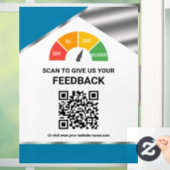 Berührungsloser QR-Code Kundenfeedback Blau Fensteraufkleber (Zuhause)