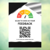 Berührungsloser QR-Code Kundenfeedback Schwarz Fensteraufkleber (Blatt 3)