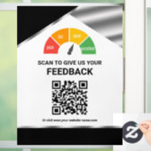 Berührungsloser QR-Code Kundenfeedback Schwarz Fensteraufkleber (Zuhause)