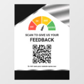 Berührungsloser QR-Code Kundenfeedback Schwarz Fensteraufkleber (Blatt)