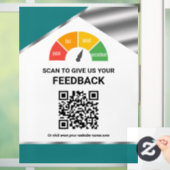 Berührungsloser QR-Code Kundenfeedback Teal Fensteraufkleber (Zuhause)