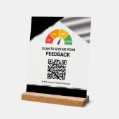 Berührungsloses QR-Code-Kundenfeedback Schwarz Acrylschild (Winkel)