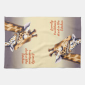 Berührungsmoment zwischen Mutter Giraffe und Kalb Geschirrtuch (Horizontal)