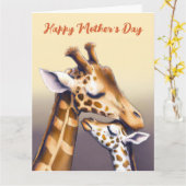 Berührungsmoment zwischen Mutter Giraffe und Kalb Karte (Gelbe Blume)