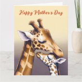 Berührungsmoment zwischen Mutter Giraffe und Kalb Karte (Vorderseite)